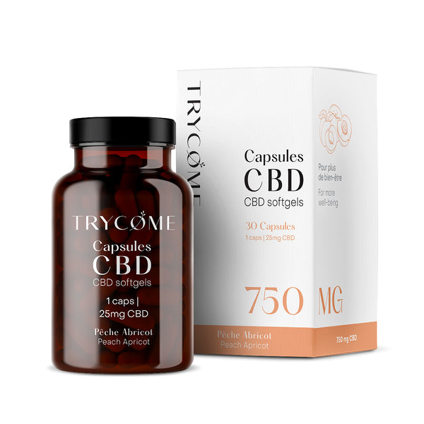 Capsules CBD Saveur Pêche-Abricot - trycome.fr | CBD de haute qualité