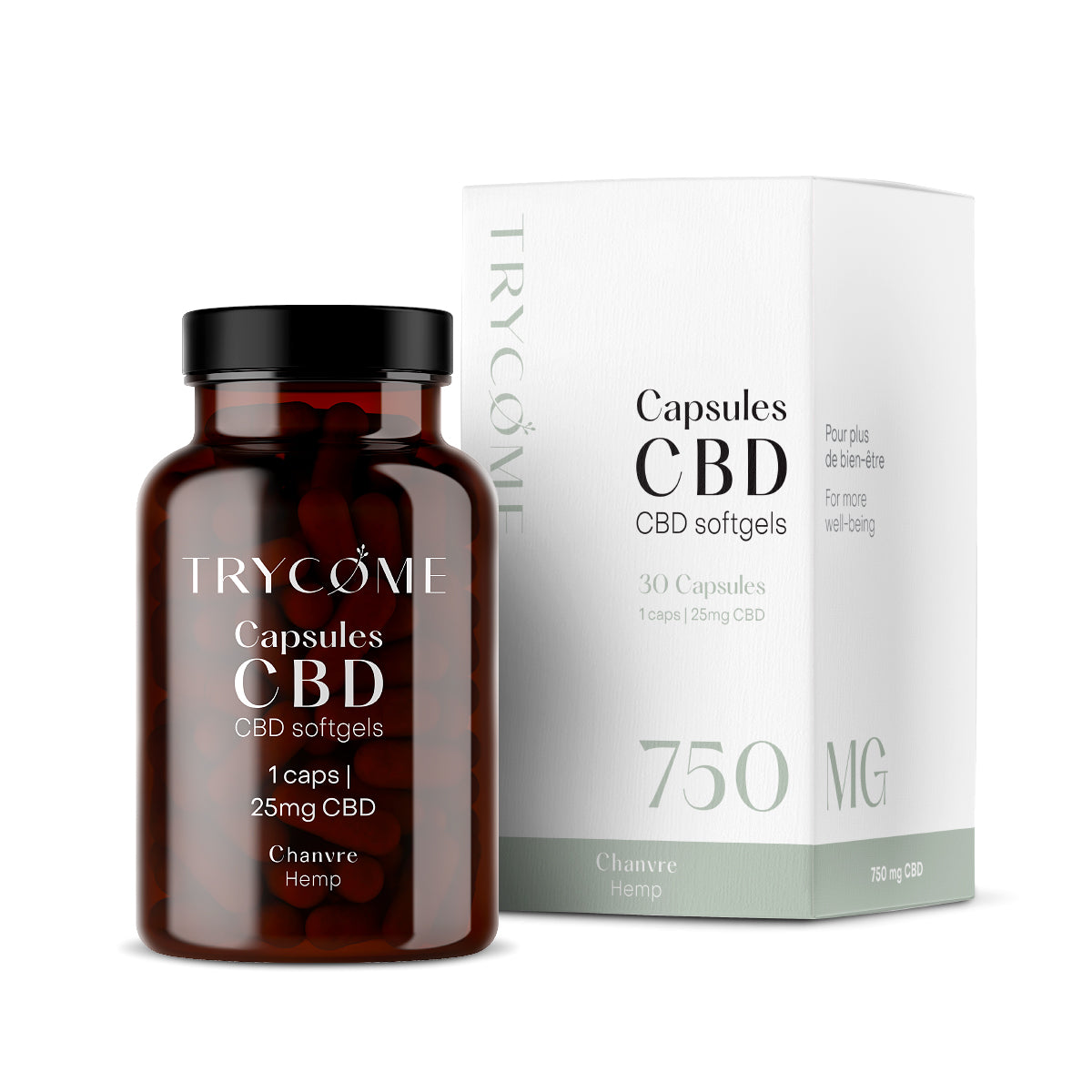Capsules CBD 25mg - trycome.fr | CBD de haute qualité