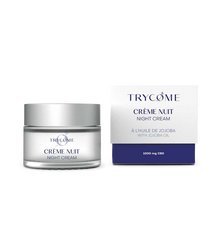 Crème visage nuit anti-âge au CBD. Régénère, apaise et nourrit pendant le sommeil. Peaux sensibles. Texture non grasse. Naturelle. Fabriquée en France.
