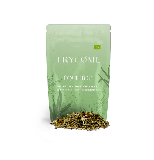Infusion bio CBD & thé vert Sencha pour soutenir la clarté mentale, la concentration et l’équilibre. Sans THC, 100% végétale, fabriquée en France.