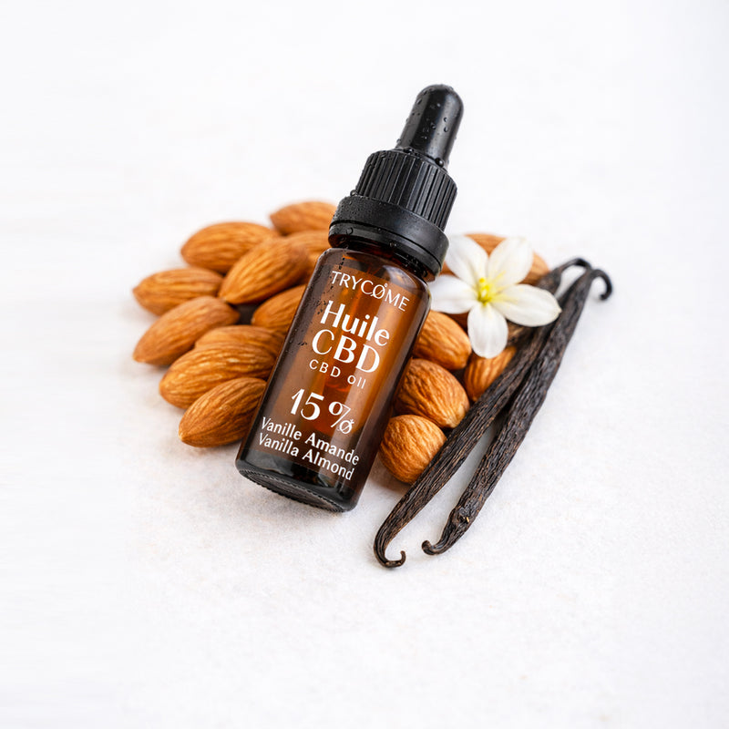 Huile CBD Aromatisée - Vanille Amande - trycome.fr | CBD de haute qualité