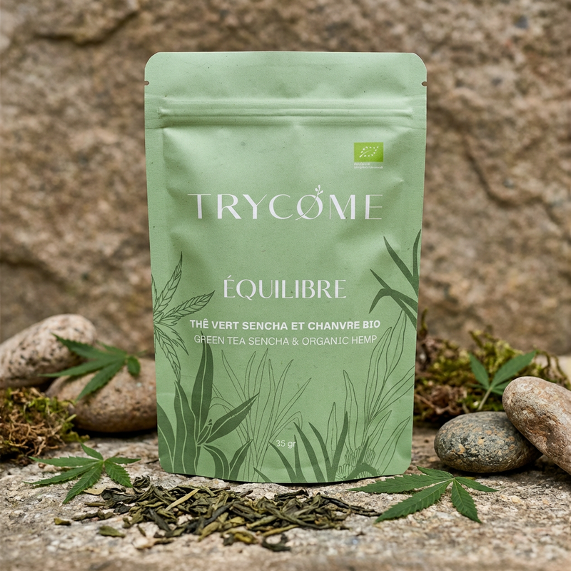 Thé vert sancha et chanvre bio infusion naturelle trycome